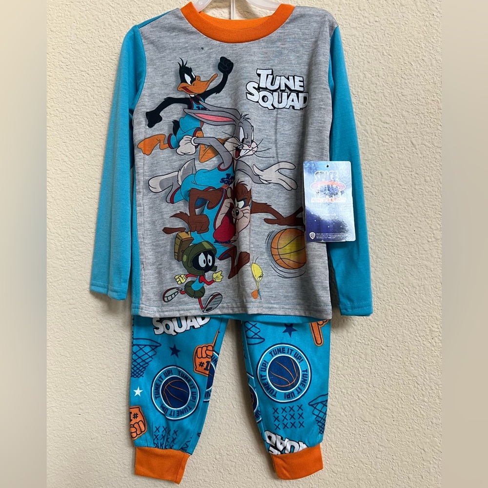 A New Legacy Space Jam 2 Piece Boys Tune Squad Soft Long Sleeve Shirt/pajama Set